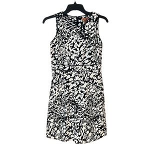 Tory Burch black and white sleeveless print dress, size 2
